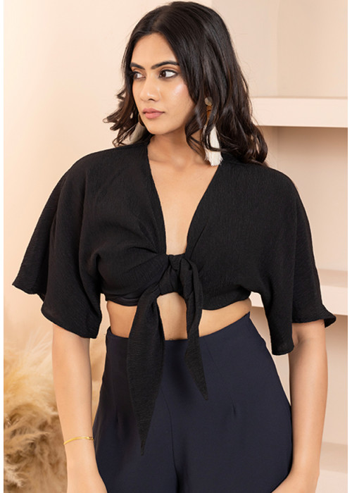 NIRA KIMONA SLEEVE CROP TOP 
